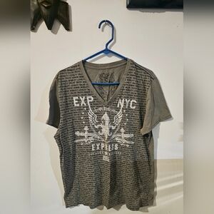 Express Gray Vintage Graphic Short Sleeve Tee